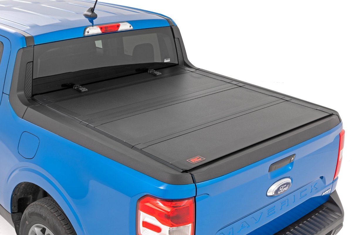 Ford Maverick Hard Tri-Fold Flip Up Bed Cover - Rough Country - Rough Country - '22-'24